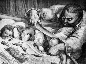 gravure de Gustave Doré. Le Petit Poucet. Conté par Aline Liénard, Montage Charlotte Sampermans